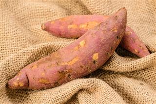Two Red sweet potato