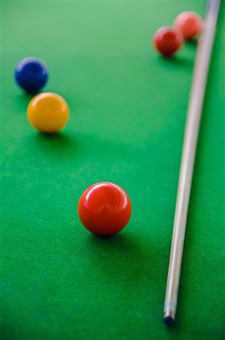 Snooker Balls With Stick