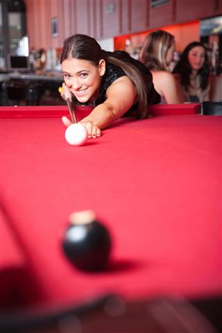Woman Playing Pool