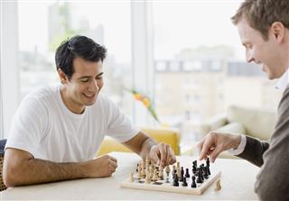 Friends Playing Chess Together