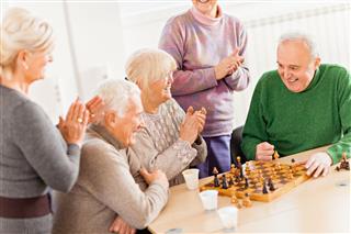 Senior People Playing Chess