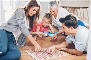 Multi Generation Family Playing Game