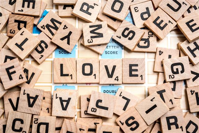 Word Love In Scrabble Letters