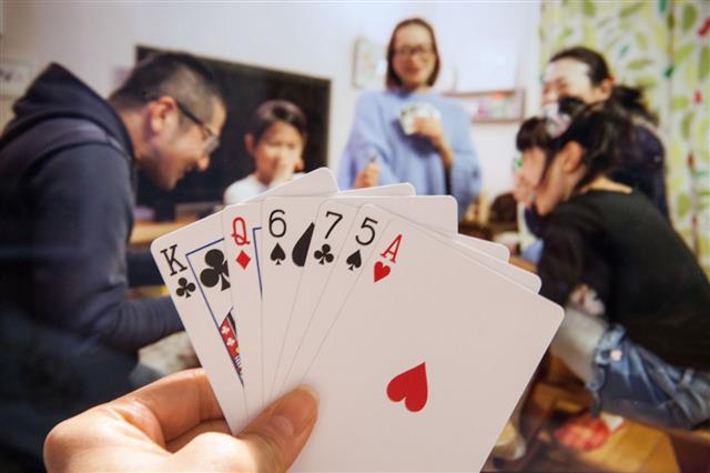 Family And Friends Playing Card