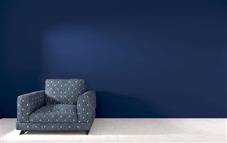 Modern Interior With Blue Armchair