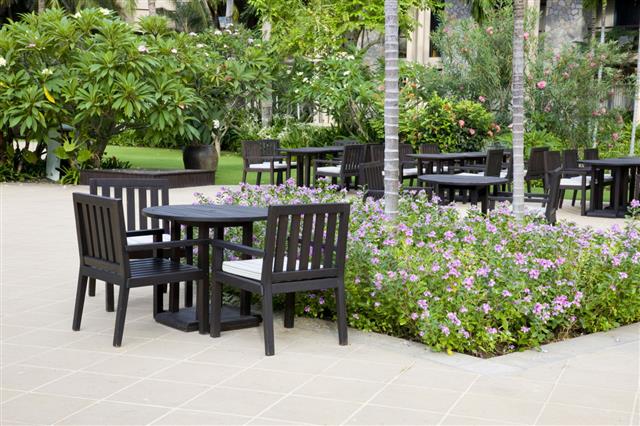 Patio With Table And Chairs
