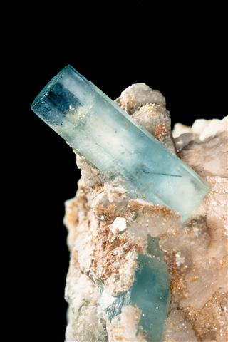 Aquamarine Crystals On Matrix Rock