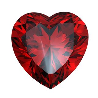 Red Heart Shaped Garnet