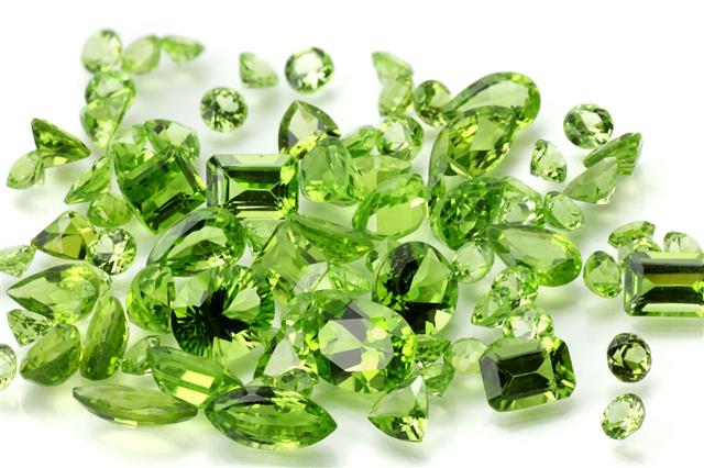 Pile Of Peridot Or Chysolite