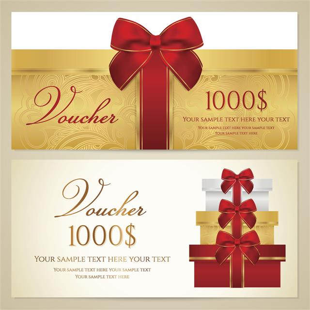 Voucher Template With Present Bow