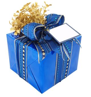 Elegant blue gift box