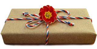 gift in brown paper