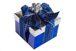 Shiny blue gift