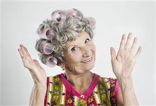 Old Woman With Curlers