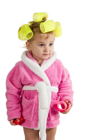 Little Girl With Curlers