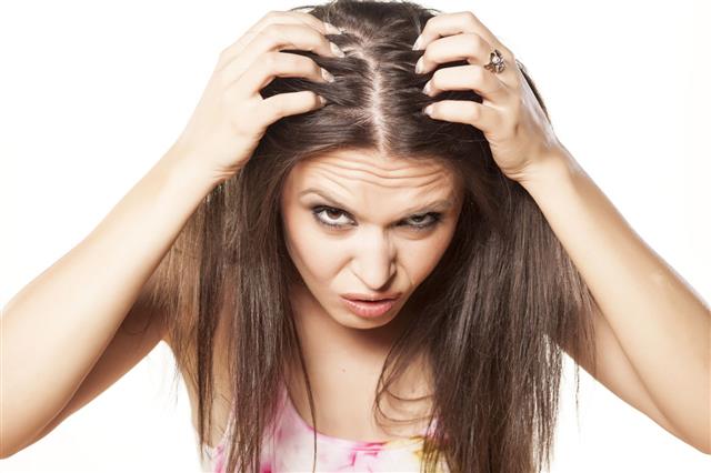 Woman Worried About Hair Falling Out