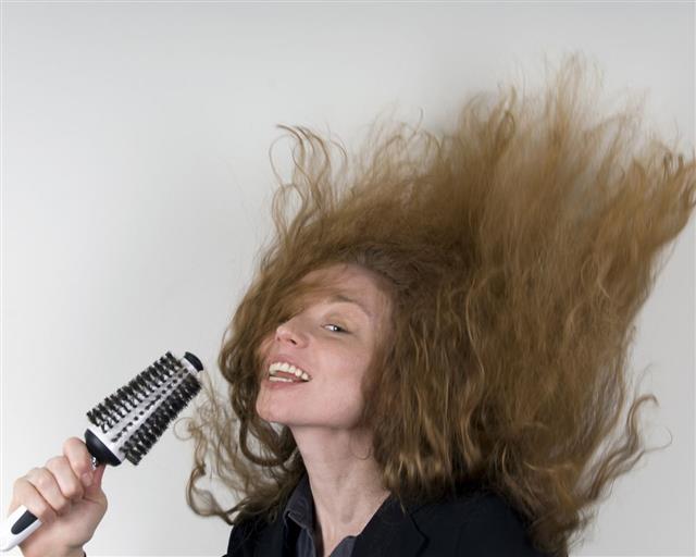 Woman With Frizzy Red Hair