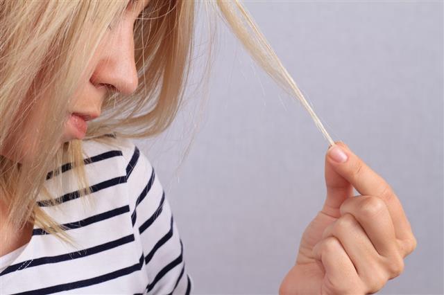 Damaged Dry Woman Hair Split Ends