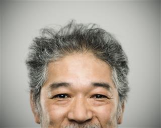 Japanese Man With Gray Hair