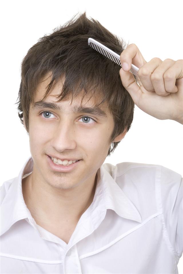 Man Combing His Hair