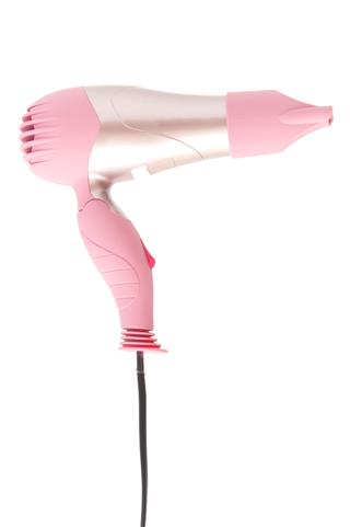 Pink Hairdryer Isolated On White