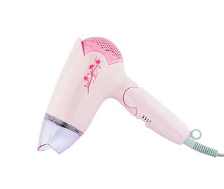 Pink Hair Dryer Isolated On White
