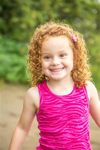 Girl With Curly Red Hair