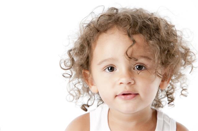 Smiling Mixed Race Toddler Girl