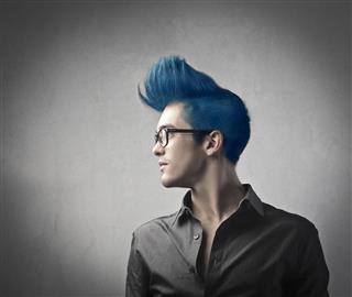 Smart Man With Blue Hair