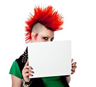 Woman Holding White Board
