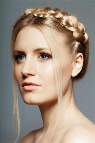 Woman With Braided Hairstyle