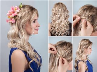 Hairstyle Braid With Fresh Flowers