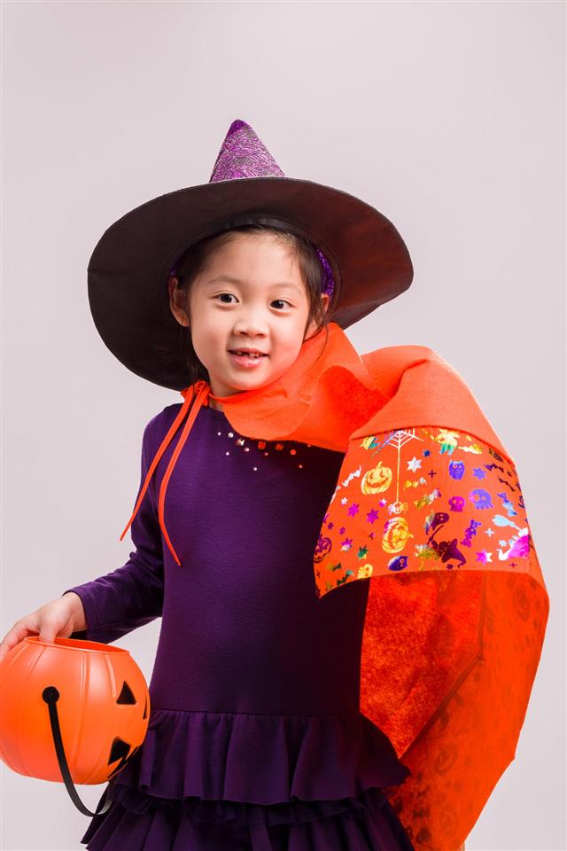 Kid In Witch Costume