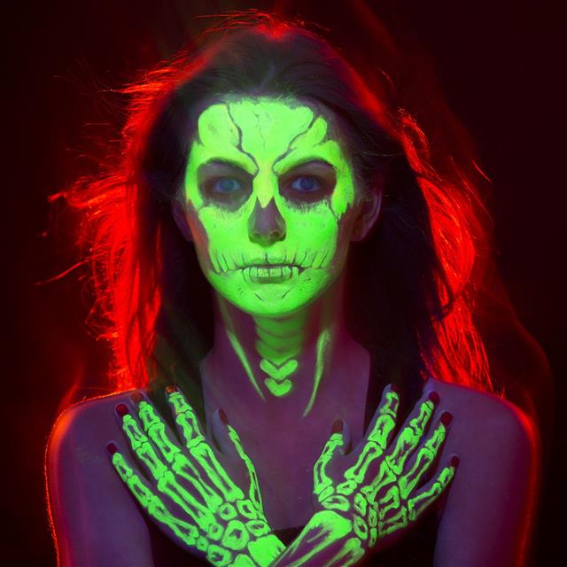 Ultraviolet Skeleton Girl Portrait