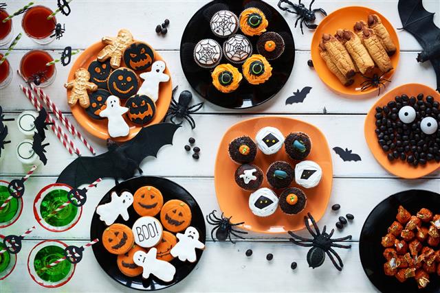 Table Full Of Halloween Sweets