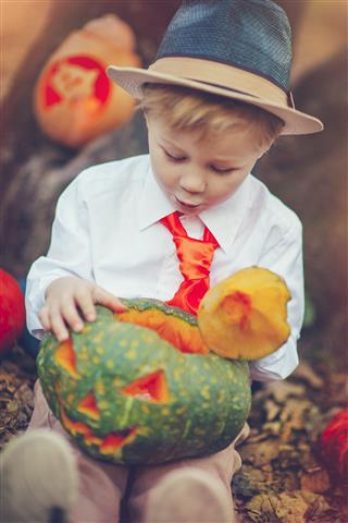 Boy Celebrating Halloween