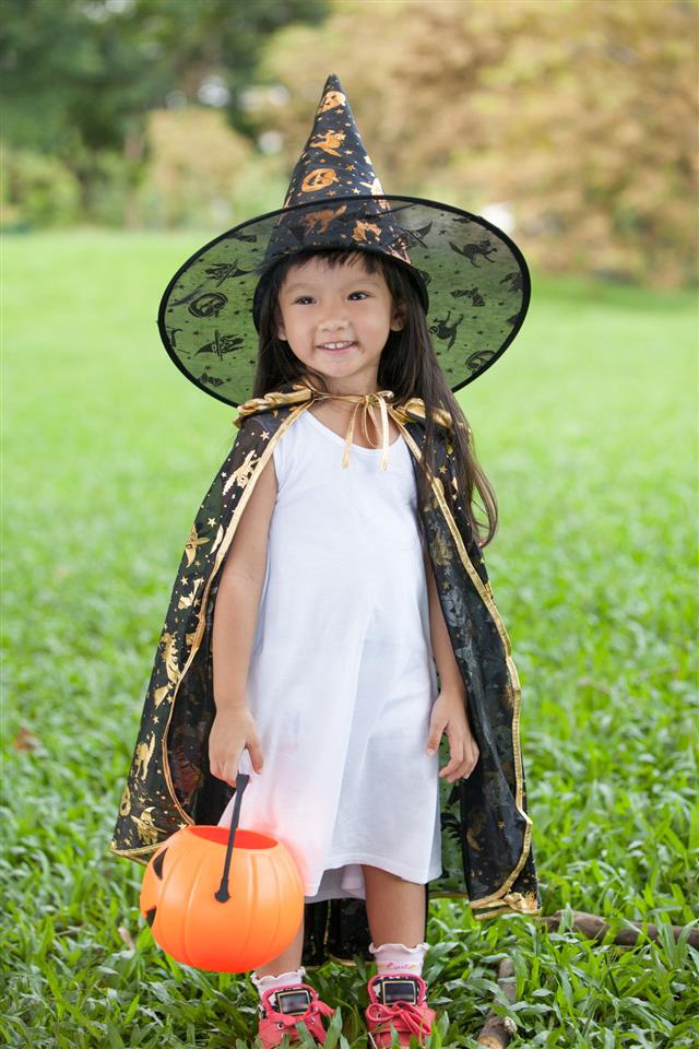 Little Girl In Halloween Dress