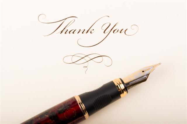 Thank You Note In Calligraphy