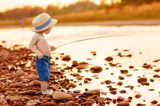 Adorable Baby Fishing