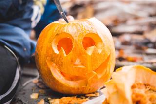 Carving Halloween Pumpkin