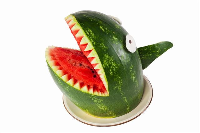 Watermelon Shark Shark Carved