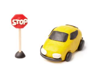 Small Yellow Car From Clay