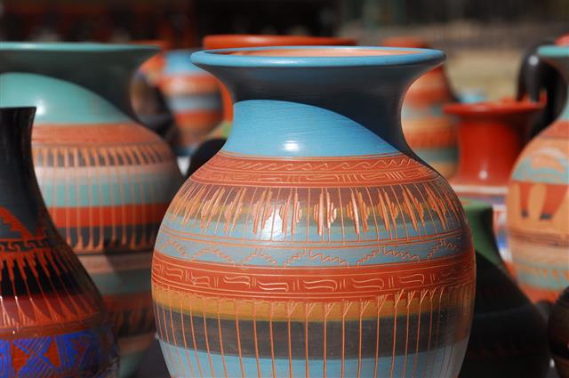 Blue And Brown Pottery