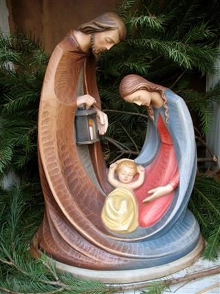 Birth Of Christ Wood Sculpture