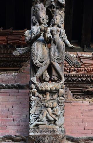 Hindu Temple In Kathmandu Nepal