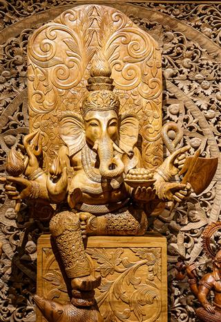 Ganesh Carved Wood