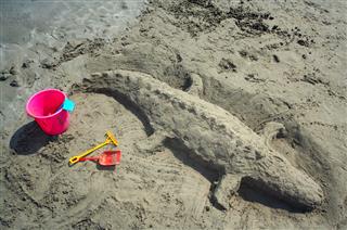 Aligator Sand Sculpture