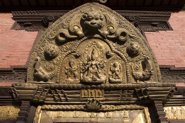 Ancient Statue On Patan Palace