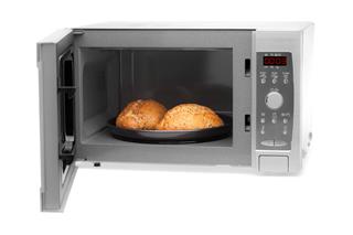 Microwave On White With Bread Rolls