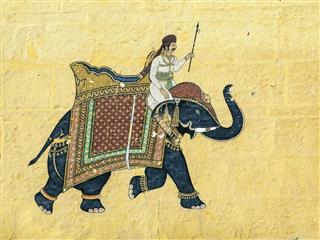 Colorful Indian Mural In Jodhpur